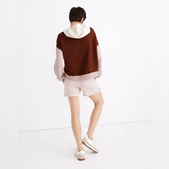 MADEWELL MWL Airyterry Hoodie Sweatshirt and Shorts Set in Colorblock - Picture 6 of 9